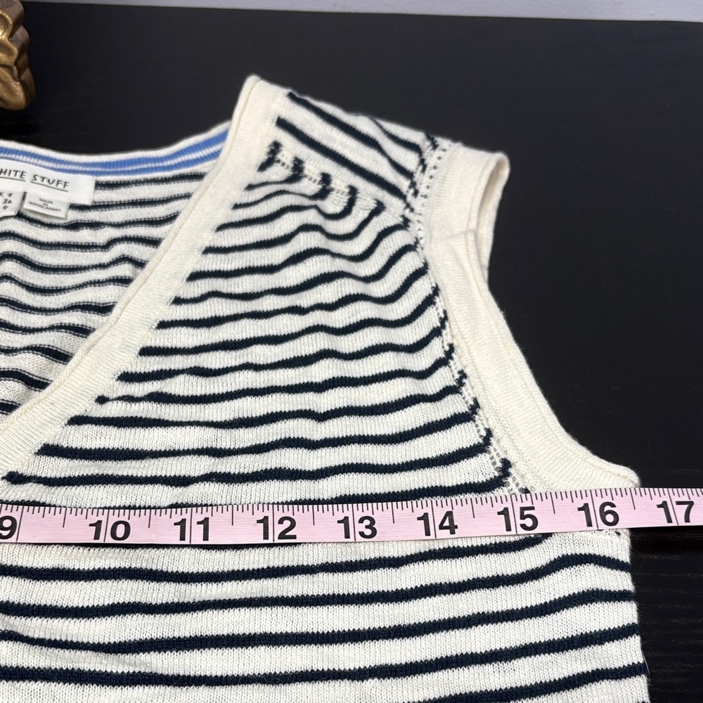 White Stuff Striped Knit Top in Blue & Cream - Picture 6 of 8
